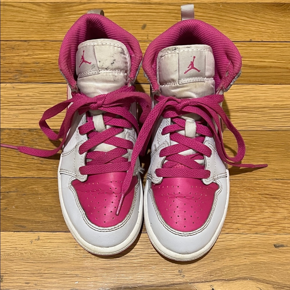 Air Jordan 1 Pink and White Sneakers